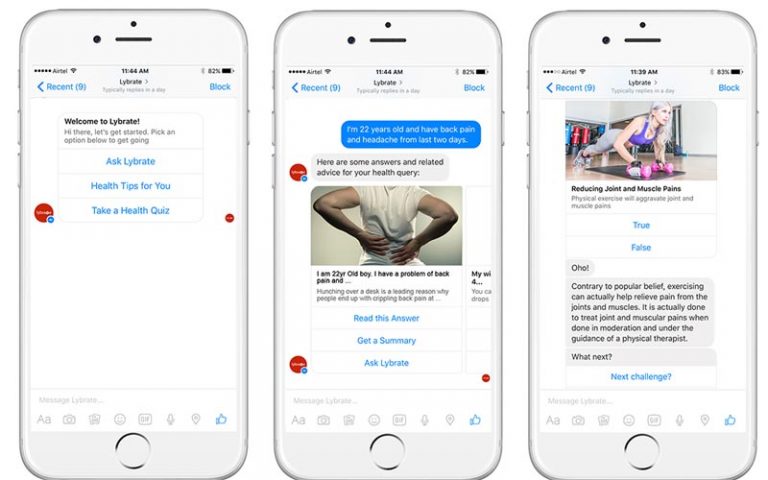 En Facebook: usa un chatbot